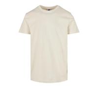 URBAN CLASSICS Stretch T-Shirt with Round Neckline, Basic Tee with Figure-Hugging Cut, Short-Sleeve Elastic Men's T-Shirt, Regular Fit, 100% Jersey Cotton, Colour: Whitesand, Size: 4XL