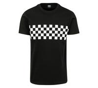 Urban Classics Men's Check Panel Tee T-Shirt, Black (Black/White 00826), L
