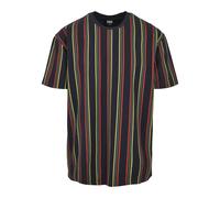 Urban Classics Men's Printed Oversized Retro Stripe Tee T-Shirt, Midnightnavy/Burnedred, M
