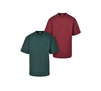 Urban Classics Men's Tall Tea Pack of 2 T-Shirt, Redwine+bottlegreen, 6XL
