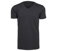 Build Your Brand Men's Light T-Shirt V-Neck, Navy, S