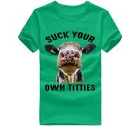 T-Shirt Vegetable Print Sleeves Short Culture Unisex Tops for Women Ladies T Shirts, Green, XL