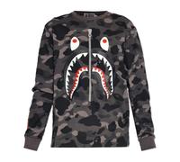 T-Shirt With Colorful Print- male- A BATHING APE- Long Sleeve T-Shirts- Gray- M- Tops M