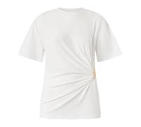 T-shirt with draping and gold detail - female - PINKO - T-Shirts - White - M - Tops M