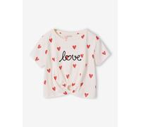 T-Shirt with Fancy Bow for Girls ecru