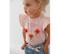T-Shirt with Flowers in Relief, for Babies light pink