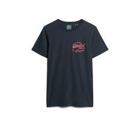 T-shirt with fluorescent logo Superdry Vintage Bleu S