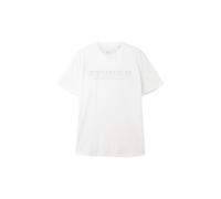 T-Shirt with Front Printed Logo Tom Tailor Denim Blanc L