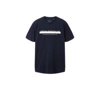 T-Shirt with Front Printed Logo Tom Tailor Denim Bleu XL
