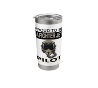 T-Shirt with German Text Ich bin stolzer Kampfjet-Pilot [German Language] Stainless Steel Insulated Tumbler