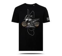 T-Shirt with Graphic AZ Graphishop Compatible with BMW R 1300 GS Adventure Triple Black Gold Wheels TS-FM-206, Black, XL
