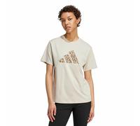 T-Shirt with Large Leopard Print Logo grey