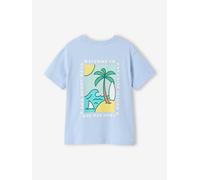 T-shirt with motif on front and back for boys sky blue