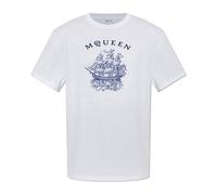 T-shirt with print- male- Alexander McQueen- T-Shirts- White- XL- Tops XL