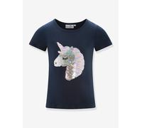 T-shirt with sequin unicorn Happy Girls for girl deep blue