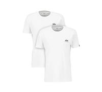 Alpha Industries Basic Small Logo T-Shirt 2 Pack for Men Size XS - white