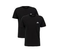 Alpha Industries Basic Small Logo T-Shirt 2 Pack for Men Size S - black