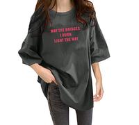 T-Shirt Women's Black Crew Neck Top May theBridges I Burn Light MyWay Print Summer Shirt Short Sleeve Shirt Plain Short Sleeve Tops Blouses Casual Basic Blouses Summer Fitness Short Sleeve Shirt