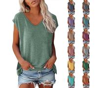 T Shirt Women's Cotton V-Neck T-Shirt Women's Oversize Short Sleeve Top Basic Blouses Casual Sports Top Plain Summer Shirt Loose Long Blouse Women Shirt Summer Tops Shirt Blouse Elegant Women's Blouse