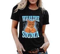 T-Shirt Women's Funny Cute Tops with Cats Meme Casual Simple Shirt Summer Basic Tops Crew Neck Short Sleeve Pullover Regular Fit Bodycon T-Shirt Cuddly Blouse, O Black, M