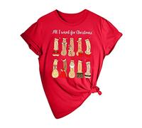 T-Shirt Women's Sexy The Ugly Christmas Shirt for Men Saint Shirt Dirty Christmas Funny Christmas Piece Gift for Christmas Secret Santa Gift Matching Pullover Women's Turquoise, red, L