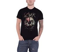 Slayer Men's Cleaved Skull T-Shirt, Black (Black Black), X (Size:X-Large)