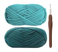 T-Shirt Yarn for Crocheting 2x100g Chunky Crochet Yarn with 6mm Hook, Perfect for Crocheting Projects - Beginner - Friendly Elastic Fabric for DIY Crafts