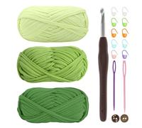 T-Shirt Yarn for Crocheting 3x100g Chunky Crochet Yarn with 6mm Hook, Perfect for Crocheting Projects - Beginner - Friendly Elastic Fabric for DIY Crafts