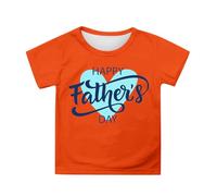 T Shirts for Girls UK Graphic Tees Cute Floral Short Sleeve Tops for Kids Inspirational Spring Summer Casual Outfit Daily Wear Youth Blouse (7-Orange, 4-5 Years)