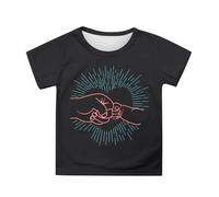 T Shirts for Girls UK Graphic Tees Cute Floral Short Sleeve Tops for Kids Inspirational Spring Summer Casual Outfit Daily Wear Youth Blouse (6-Black, 4-5 Years)