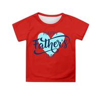 T Shirts for Girls UK Graphic Tees Cute Floral Short Sleeve Tops for Kids Inspirational Spring Summer Casual Outfit Daily Wear Youth Blouse (7-Red, 4-5 Years)