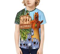 T-Shirts for Grizzy and The Lemmings Boy's Unisex Best Girl's Tees Retro Funny T Shirt Kids Short Sleeve X-Large