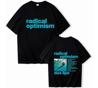 T-shirts for Men and Women Dua-Lipa Double-sided Printed T-shirts Hip-hop Street T-shirts Round Neck Short-sleeved Casual Shirts XS-3XL-Black||XS