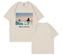 T-shirts for Men and Women Dua Lipa Retro T-shirts O-neck Short Sleeve Shirt Hip Hop Singer Fan Gift Oversized Street T-shirt XS-3XL-Khaki||M