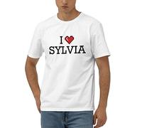 T-Shirts for Men Graphic Funny I Love Sylvia T Shirt Men's Funny T-Shirt (Color : Colour, Size : Large)