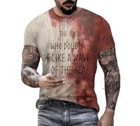 T Shirts for Men Men's Short Sleeve Bloody Shirt Casual Independence Day 3D Digital Printing T Shirt Workout Sports Graphic Tee Casual Men Short Sleeve Tops (Dark Blue, 3XL)
