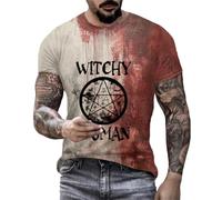 T Shirts for Men Men's Short Sleeve Bloody Shirt Casual Independence Day 3D Digital Printing T Shirt Workout Sports Graphic Tee Casual Men Short Sleeve Tops (Sky Blue, XXL)