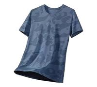 T Shirts for Men Short Sleeve Men Summer Tops Tie Dye Camouflage Printed Mesh Breathable Quick Drying Tee Fashion Casual Tshirts (Blue, M)