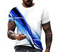 T Shirts for Men UK Casual Short Sleeve Crewneck Printed Stylish Basic Classic Summer Shirt Breathable Lightweight Loose Fit Sport Running Tshirt Work Out Comfy Daily T-Shirt Tees Blue
