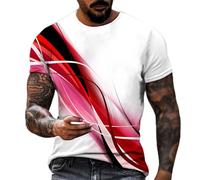T Shirts for Men UK Casual Short Sleeve Crewneck Printed Stylish Basic Classic Summer Shirt Breathable Lightweight Loose Fit Sport Running Tshirt Work Out Comfy Daily T-Shirt Tees Red