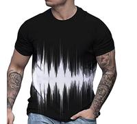 T Shirts for Men UK Clearance Fashion Printed Tshirt Summer Short Sleeve Tops Gym Running Workout Sports T-Shirts Lightweight Regular Fit Pullover Casual Tees Tops M-6XL Black