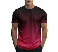 T Shirts for Men UK Clearance Mens Summer Tops Casual Crewneck Short Sleeve T-Shirt Gradient Print Athletic Shirts Workout Tops Lightweight Gym Tees Loose Pullover Streetwear