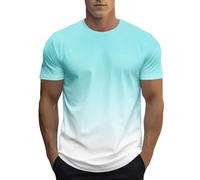 T Shirts for Men UK Clearance Mens Summer Tops Casual Crewneck Short Sleeve T-Shirt Gradient Print Athletic Shirts Workout Tops Lightweight Gym Tees Loose Pullover Streetwear