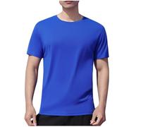 T Shirts for Men UK Clearance Men's Workout Gym T-Shirts Lightweight Running Athletic Short Sleeve Stretch Shirt Tops Loose Fit Beach Vacation Tees Solid Color Casual Pullover