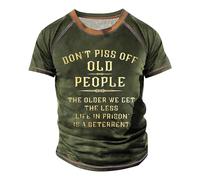 T Shirts for Men UK Crew Neck Pattern Printed Going Out Loose Summer Vintage Classic Holiday Shirt Papa Tops