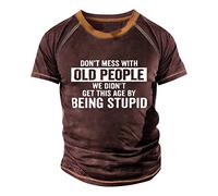 T Shirts for Men Uk Crew Neck Pattern Printed Holiday Shirt Breathable Running Tops Comfortable Vacation Loose Graphic Tees Papa