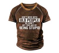 T Shirts for Men UK Crew Neck Pattern Printed Holiday Shirt Breathable Running Tops Comfortable Vacation Loose Graphic Tees Papa