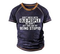 T Shirts for Men Uk Crew Neck Pattern Printed Holiday Shirt Breathable Running Tops Comfortable Vacation Loose Graphic Tees Papa