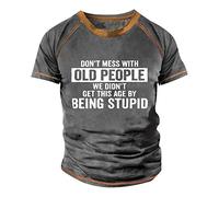 T Shirts for Men Uk Crew Neck Pattern Printed Holiday Shirt Breathable Running Tops Comfortable Vacation Loose Graphic Tees Papa
