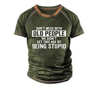 T Shirts for Men Uk Crew Neck Pattern Printed Holiday Shirt Breathable Running Tops Comfortable Vacation Loose Graphic Tees Papa